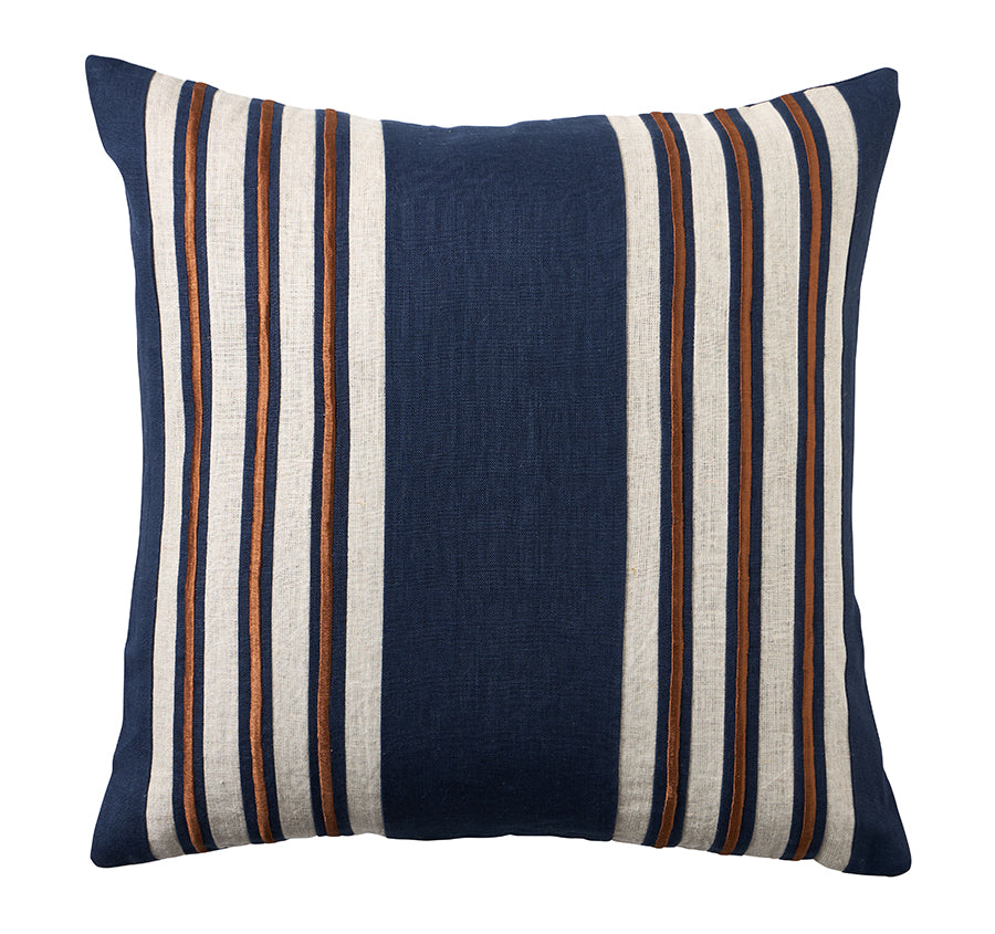 Linen Charleston 50x50cm Filled Cushion Navy