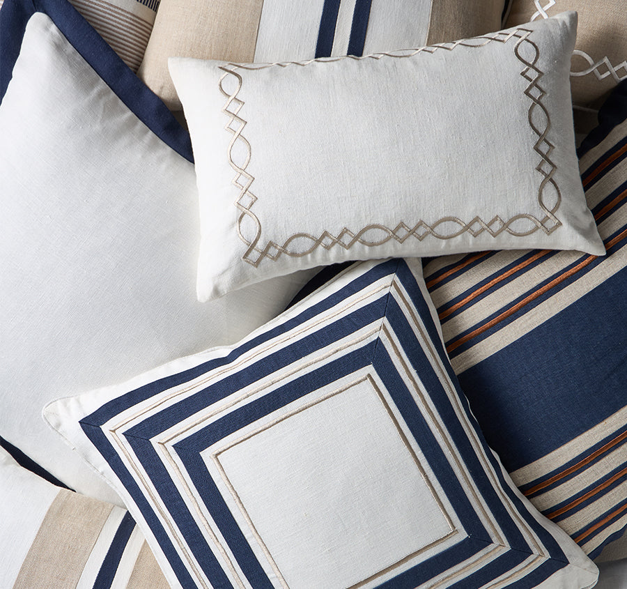 Linen Charleston 50x50cm Filled Cushion Navy