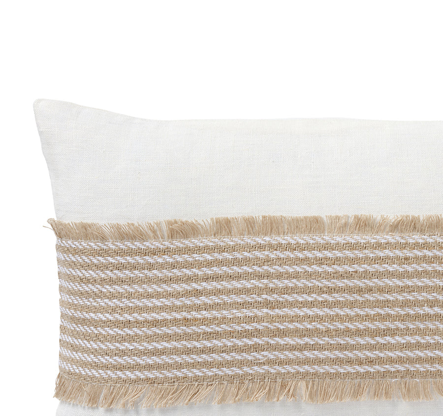 Linen Formentera Stripe 30x50cm Filled Cushion Sand