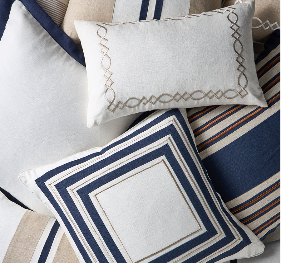 Linen Marseille 50x50cm Filled Cushion Navy