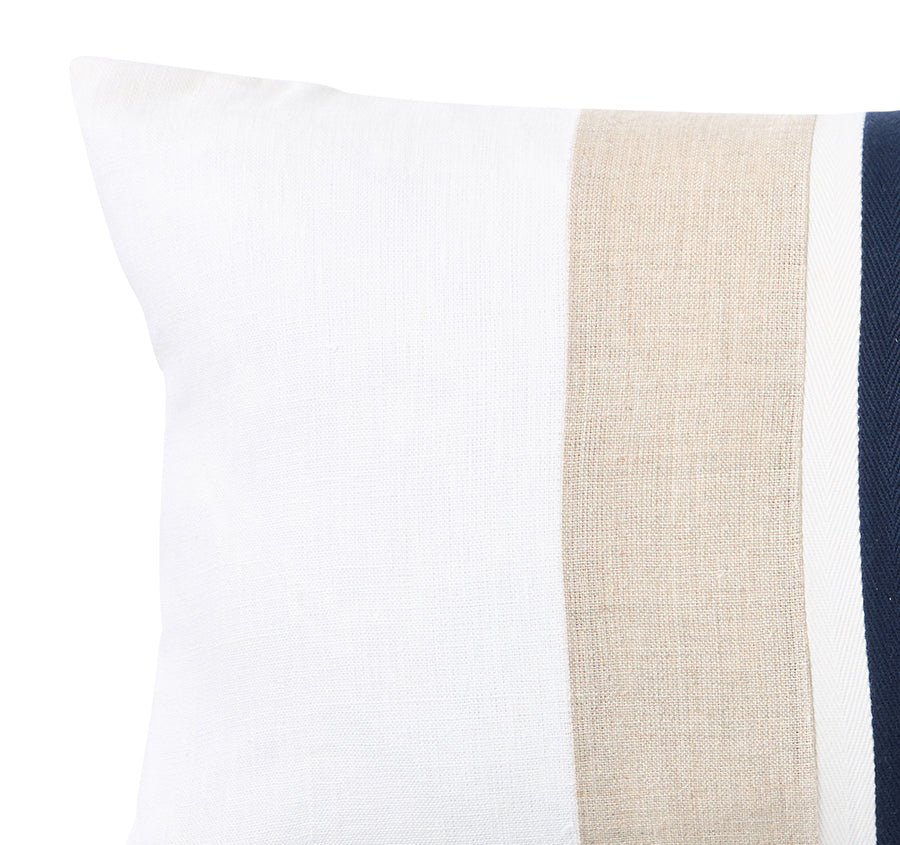 Linen Monaco Stripe 30x50cm Filled Cushion Navy