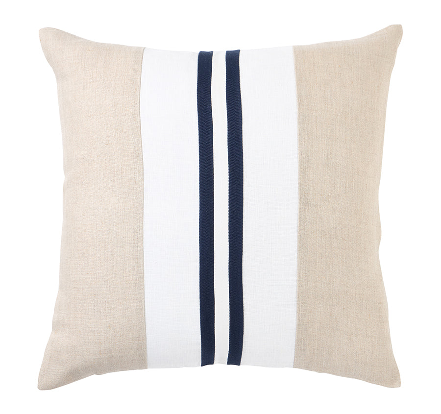 Linen Monaco Stripe 50x50cm Filled Cushion Navy