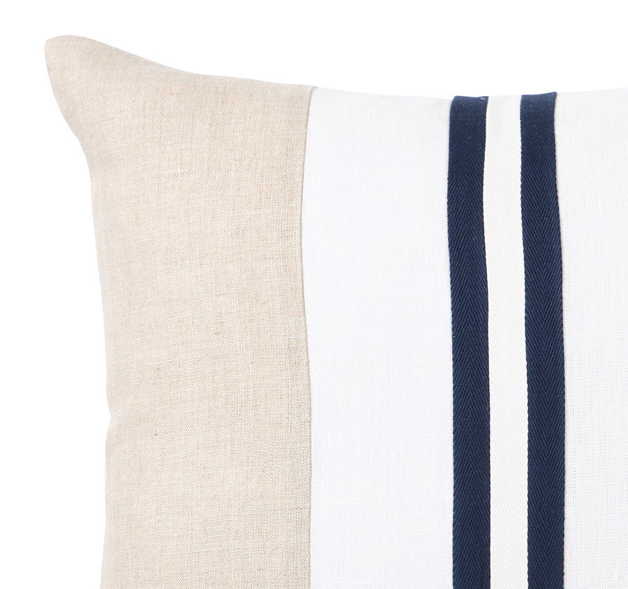 Linen Monaco Stripe 50x50cm Filled Cushion Navy