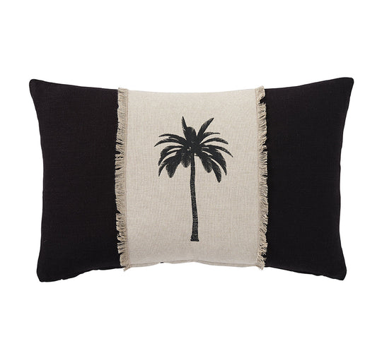 Montego Palm 30x50cm Filled Cushion Black