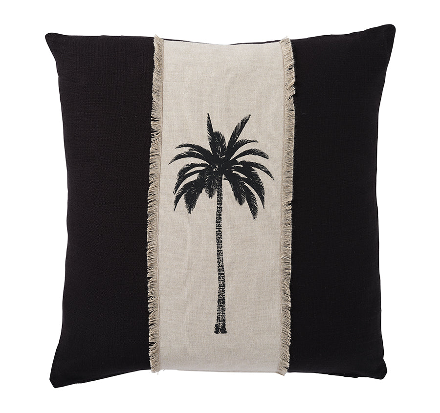 Montego Palm 50x50cm Filled Cushion Black