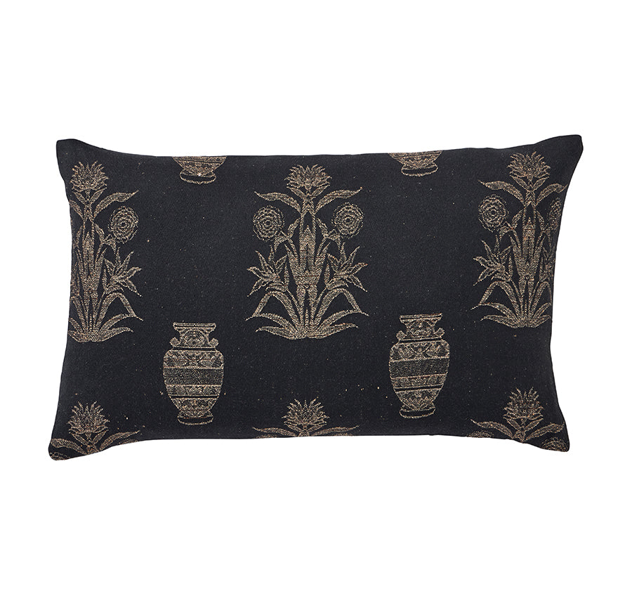 Olympia Palm 30x50cm Filled Cushion Black