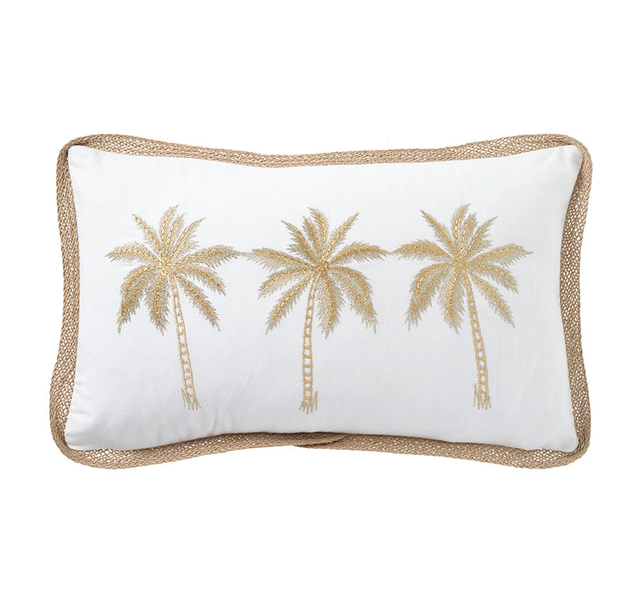 Royal Mirage Palms 30x50cm Filled Cushion White