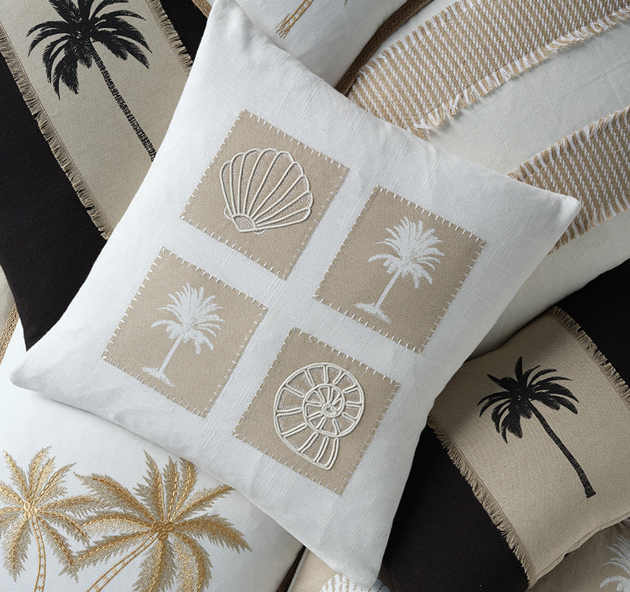 Royal Mirage Palms 50x50cm Filled Cushion White