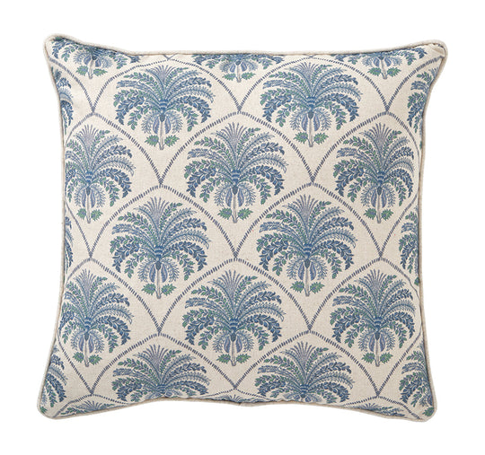 Saffron Azul Palm 50x50cm Filled Cushion Blue