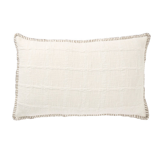 Tulum Edge 30x50cm Filled Cushion White