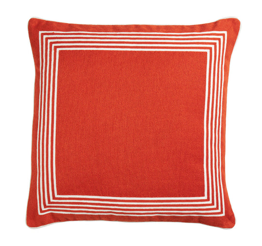 Caribbean Stripe Border 50x50cm Cushion Orange