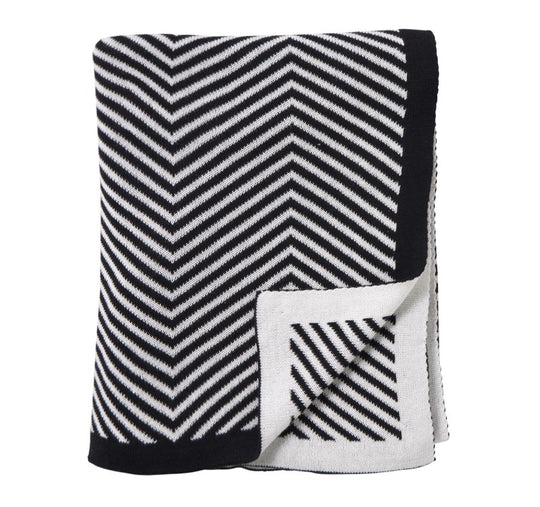 Classic Heringbone 130x170cm Throw Black