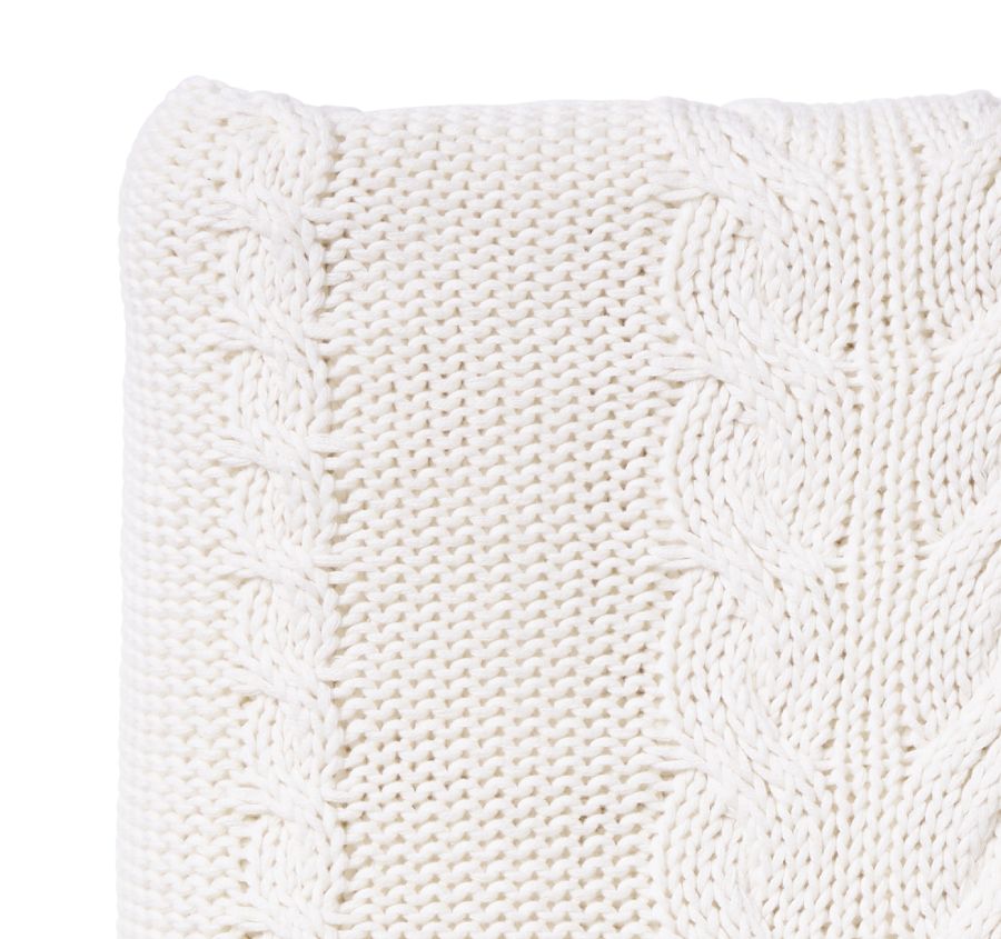Country Cable Knit 130x170cm Throw White