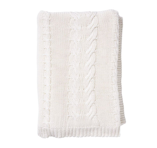 Country Cable Knit 130x170cm Throw White