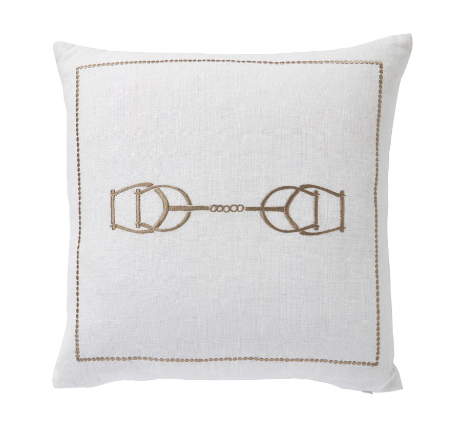 Equestrian Luxe Blanc 50x50cm Cushion White