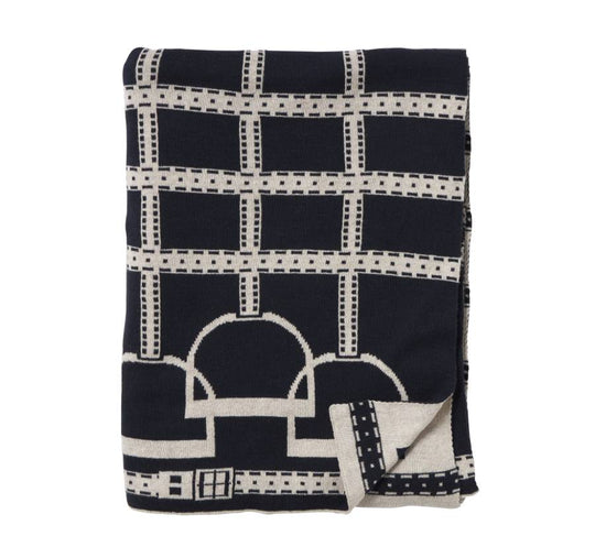 Equestrian 130x170cm Throw Rug Navy