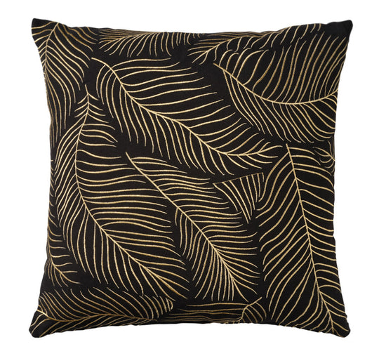 Golden Palms 50x50cm Filled Cushion Black