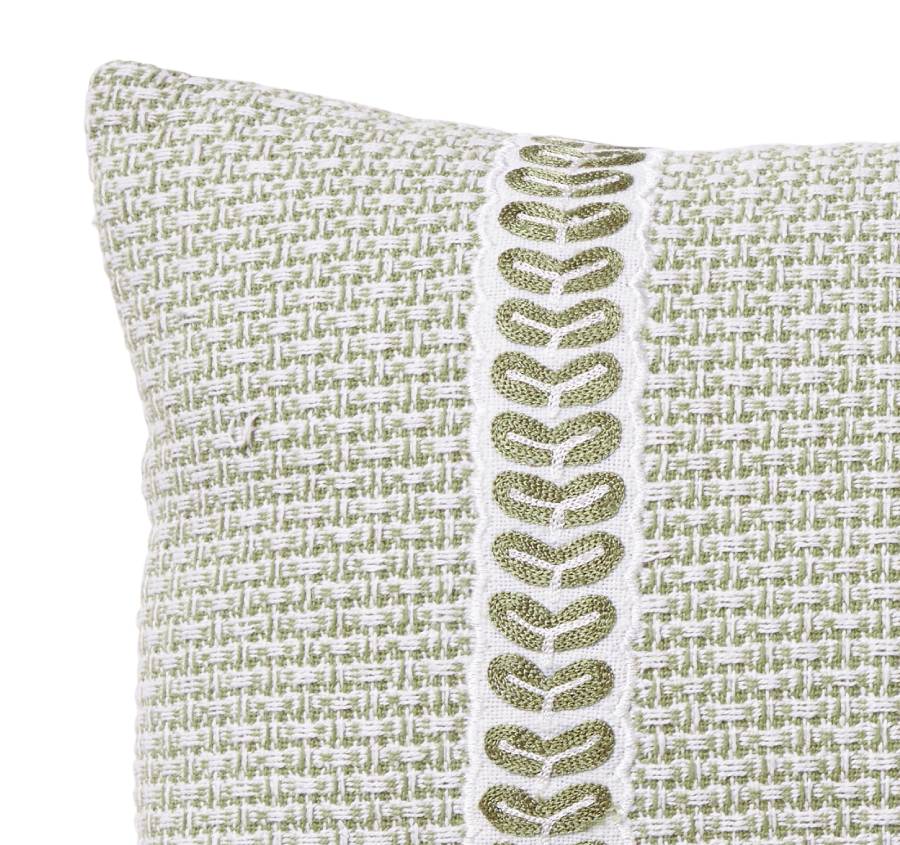 Jacquard Luxe 30x50cm Filled Cushion Sage