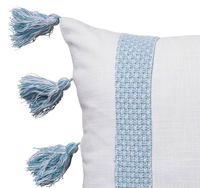 Jacquard Stripe 50x50cm Filled Cushion Sky Blue