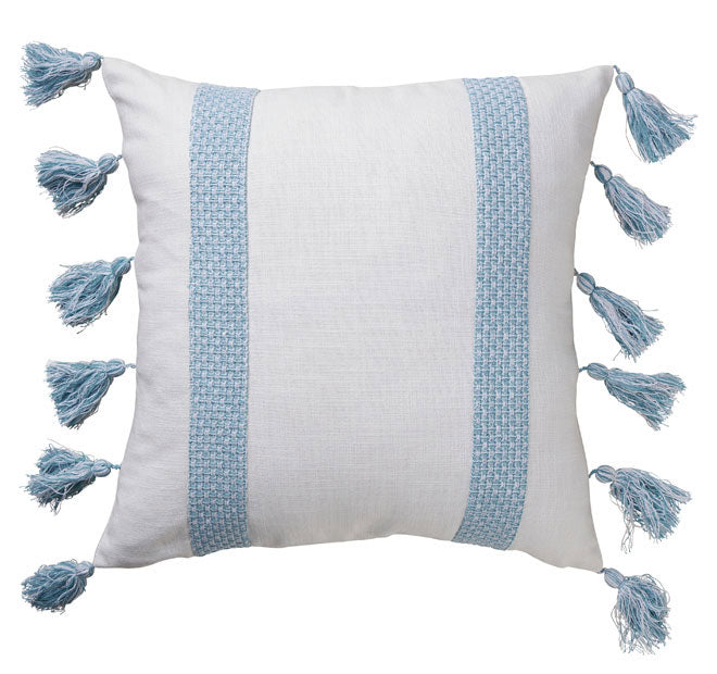 Jacquard Stripe 50x50cm Filled Cushion Sky Blue