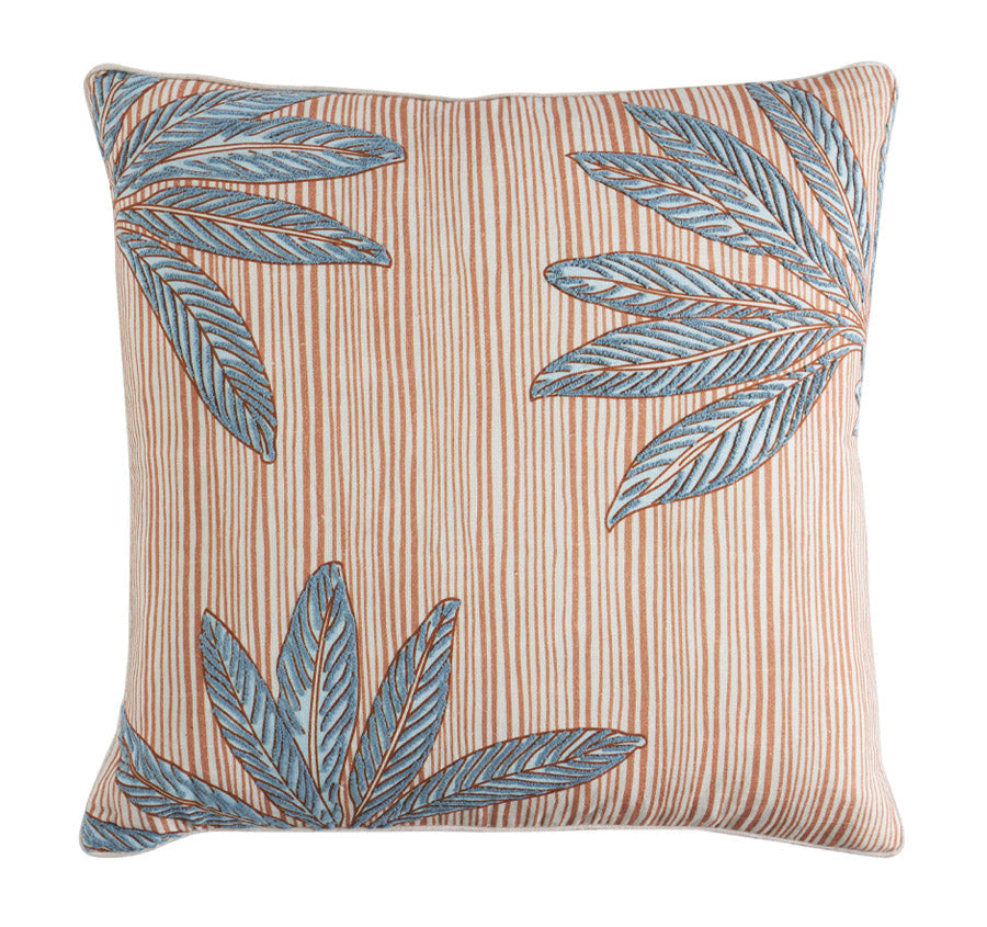 Leafy Cabana 50x50cm Filled Cushion Sky Blue