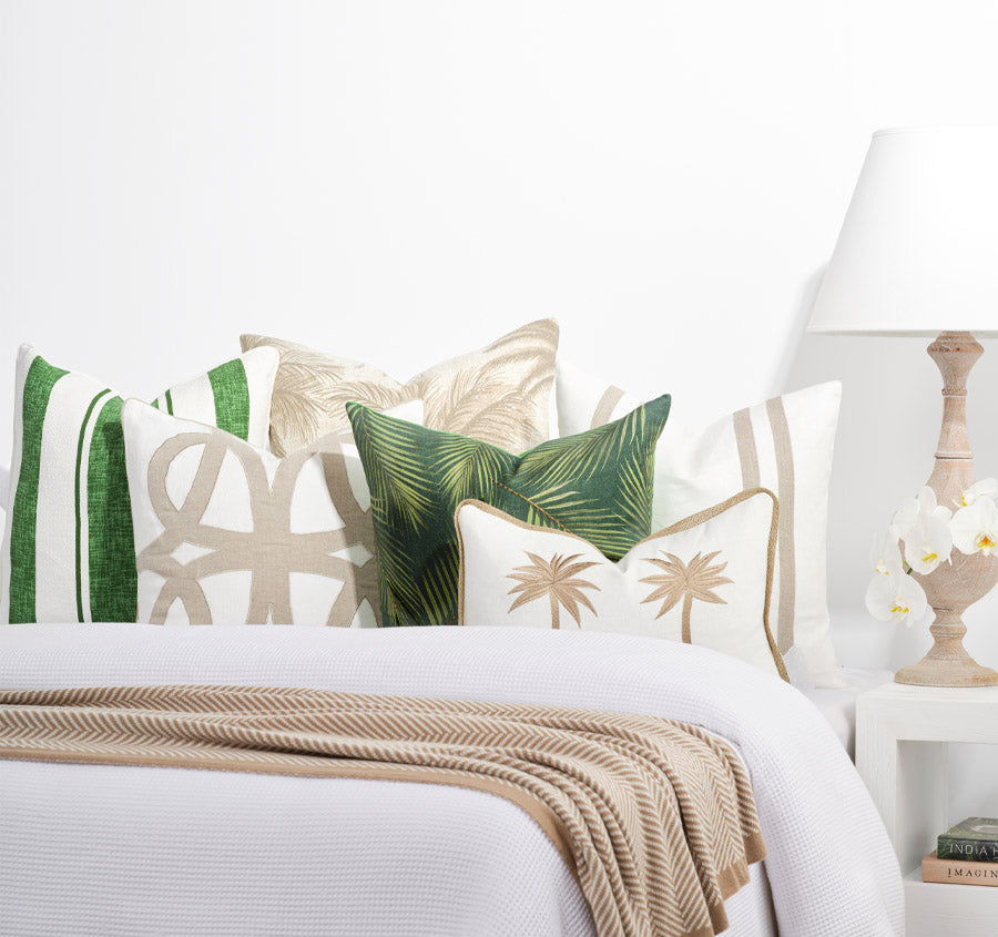 Leafy Palm 50x50cm Filled Cushion Green