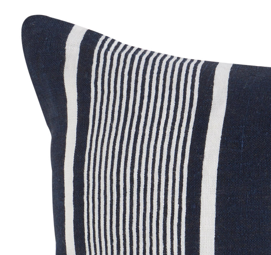 Linen Capri Stripes 55x55cm Filled Cushion Navy