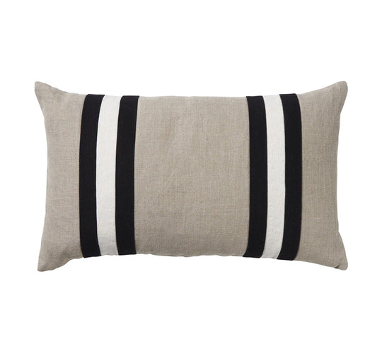 Linen Duo 30x50 Cushion Black