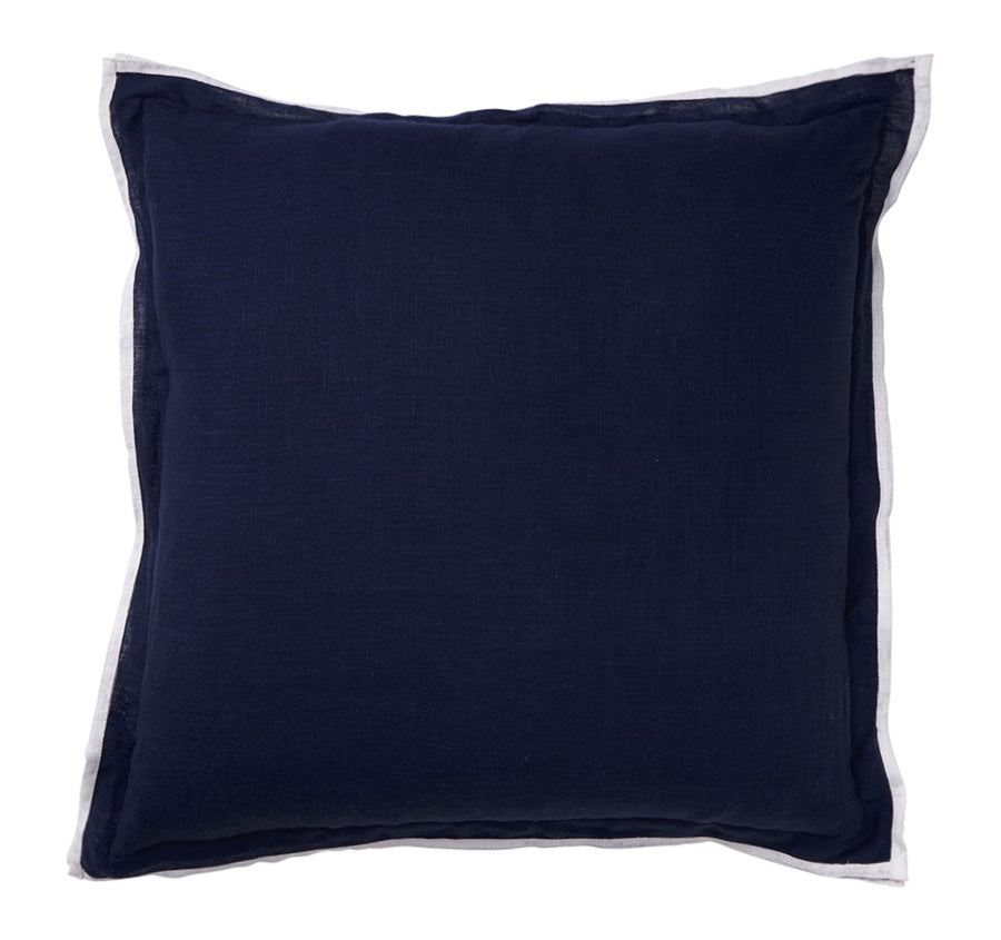 Linen Edge 50x50cm Filled Cushion Navy