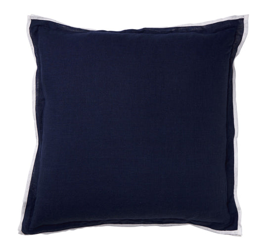 Linen Edge 50x50cm Filled Cushion Navy