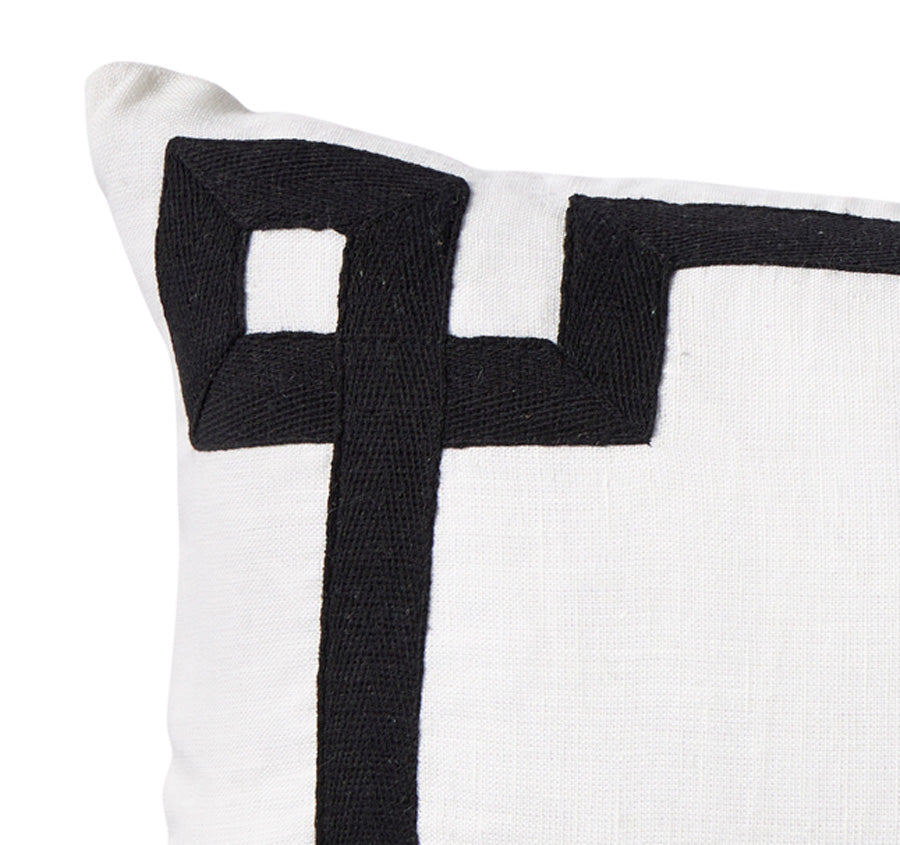 Linen Key 30x50cm Filled Cushion Black