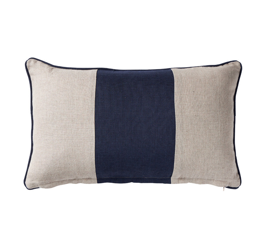 Linen Laguna Stripes 30x50cm Filled Cushion Navy