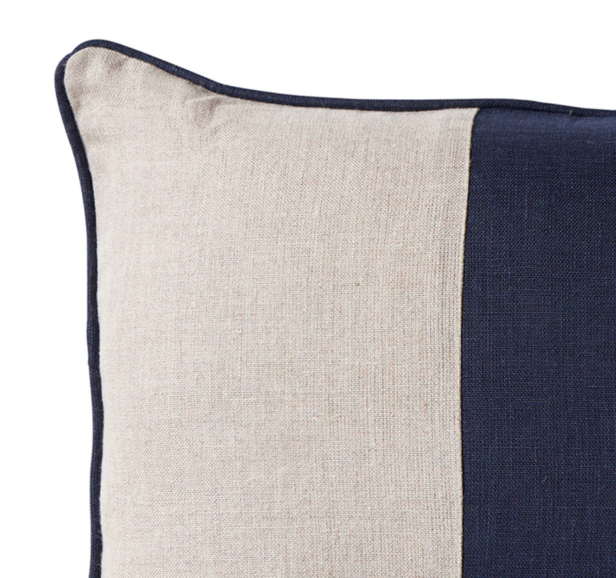 Linen Laguna Stripes 30x50cm Filled Cushion Navy