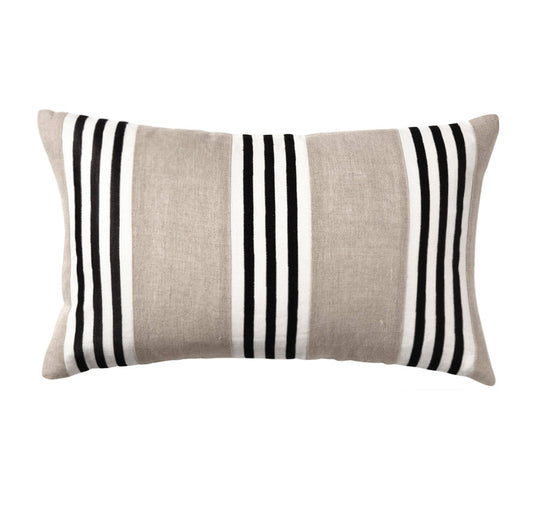 Linen Maison Stripe 30x50cm Filled Cushion Sand