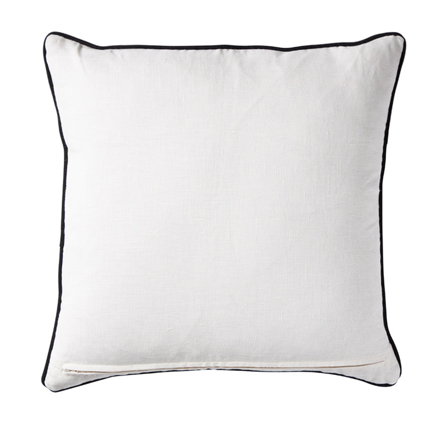 Linen Royal Border 50x50cm Filled Cushion Black