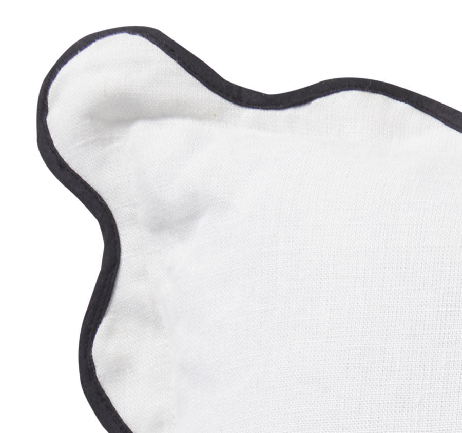 Linen Scallop Blanc 55x55cm Cushion White