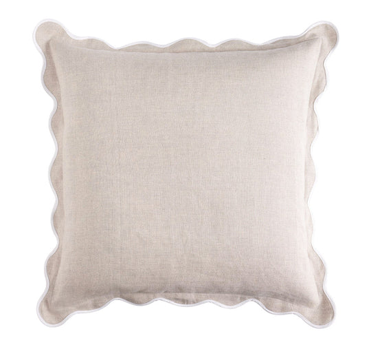 Linen Scallop 55x55cm Filled Cushion Sand