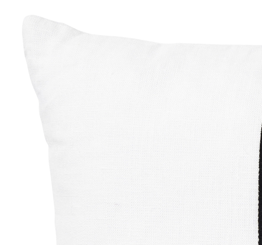 Linen Velvet Stripe 30x50cm Filled Cushion White