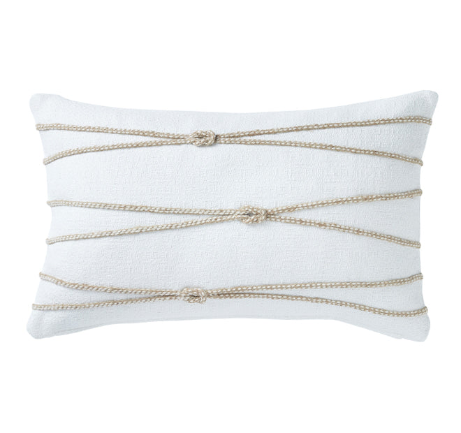 Mykonos Rope 30x50cm Filled Cushion White