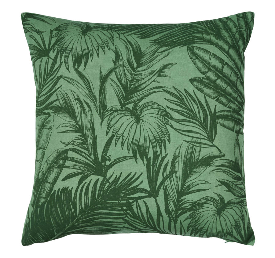 Palmy Jungle 50x50cm Filled Cushion Green