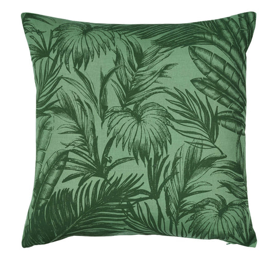 Palmy Jungle 50x50cm Filled Cushion Green