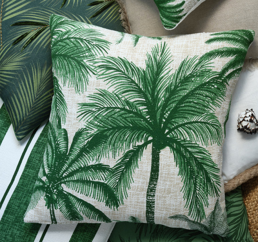 Palmy Oasis 55x55cm Filled Cushion Green