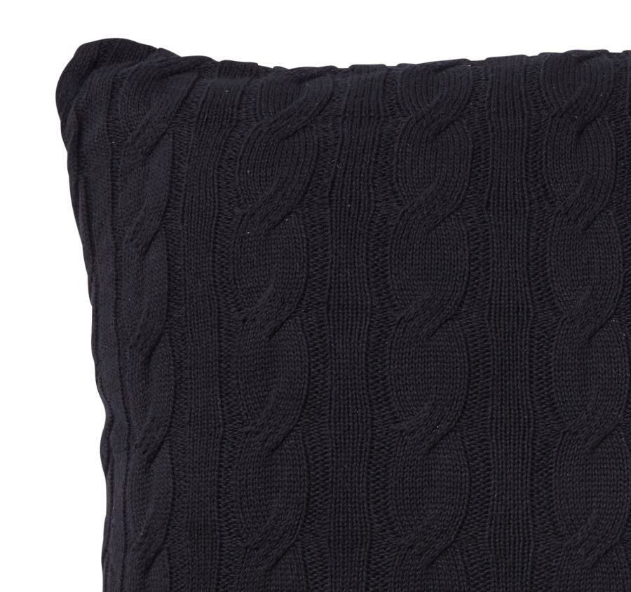 Paloma Cable Knit 50x50cm Filled Cushion Black