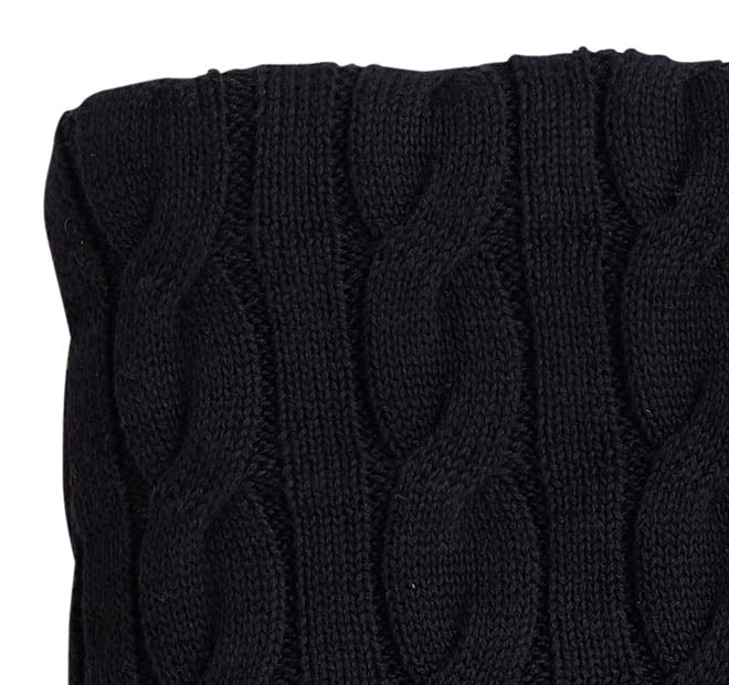 Paloma Cable Knit 130x170cm Throw Rug Black