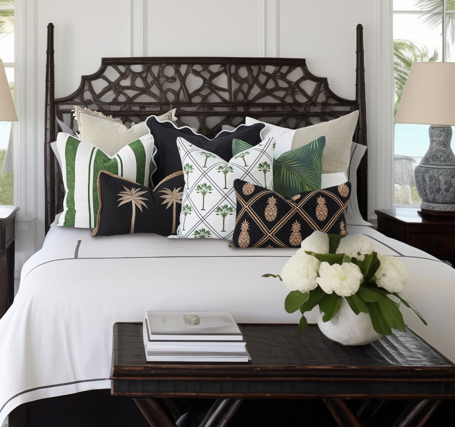 Raffles Palms 50x50cm Filled Cushion Green