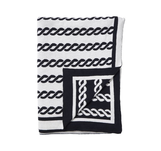 Rope 130x170cm Throw Rug Navy