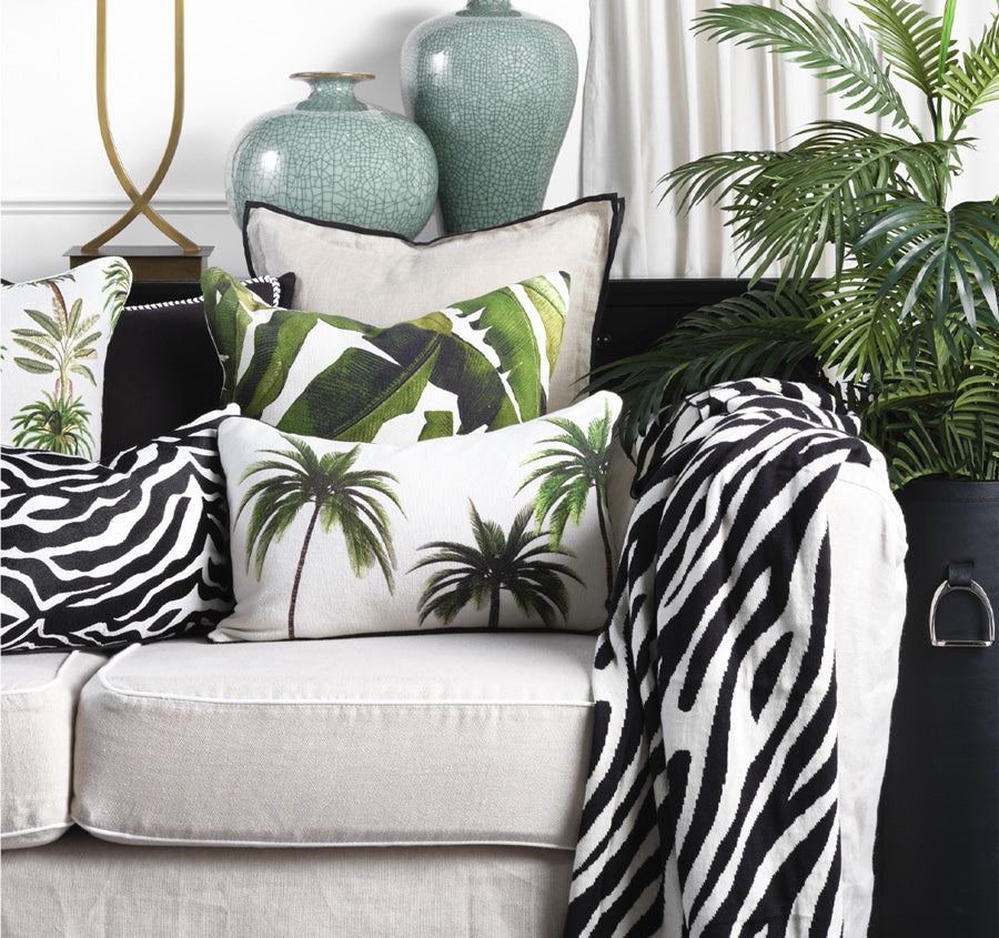 Palmy Isles 30x50cm Filled Cushion Green
