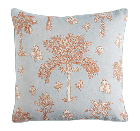 St Lucia Palm 50x50cm Filled Cushion Sky Blue