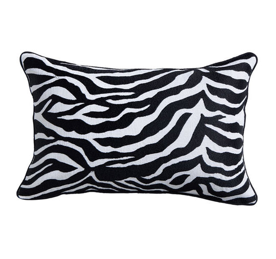 Zebra 30x50cm Filled Cushion Black