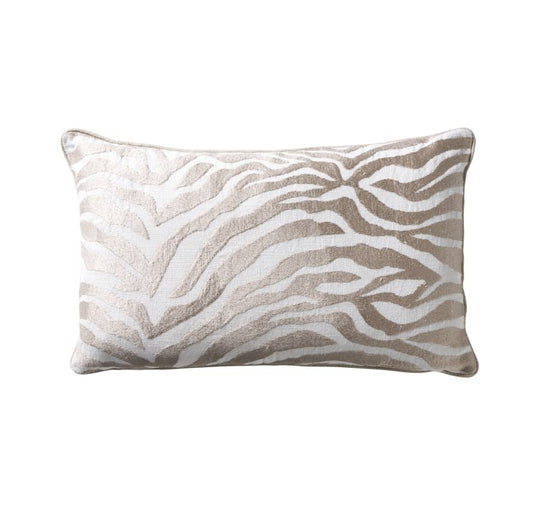 Zebra Luxe 30x50cm Filled Cushion Champagne